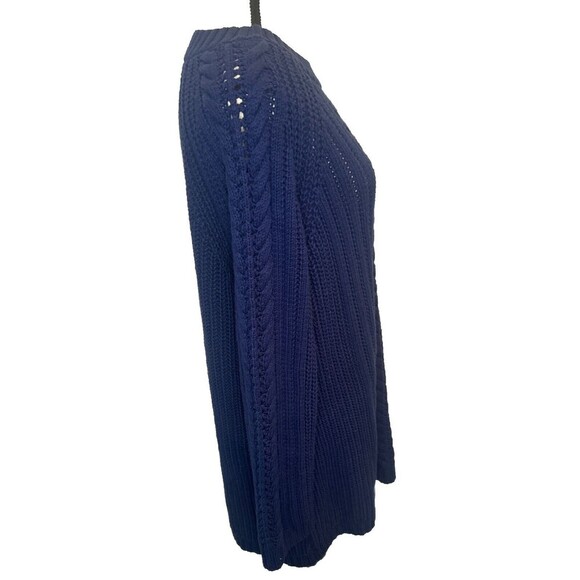 Woman Within Navy BLUE Long Sleeve Crew Neck Sweater Lagenlook Plus 18/20 - Picture 5 of 10